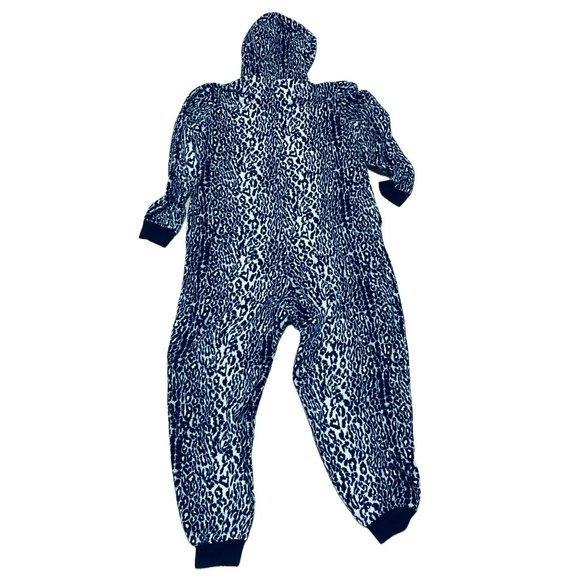 Nick & Nora Pajama One Piece Animal Leopard Print XL PJ With Hoodie Sleepwear - Picture 8 of 12